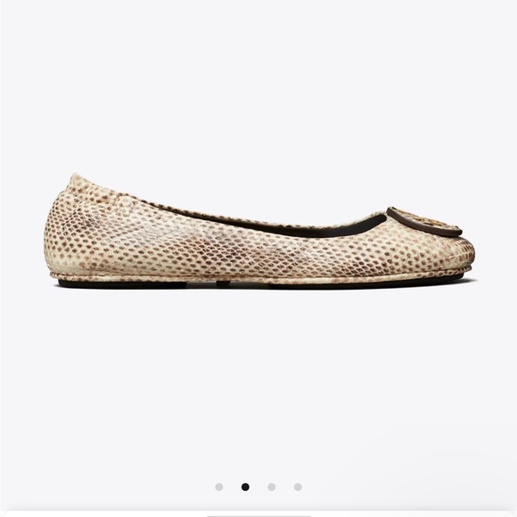 Tory Burch Minnie embossed travel ballerina flats - cream Roccia - 9.5 - Picture 2 of 6